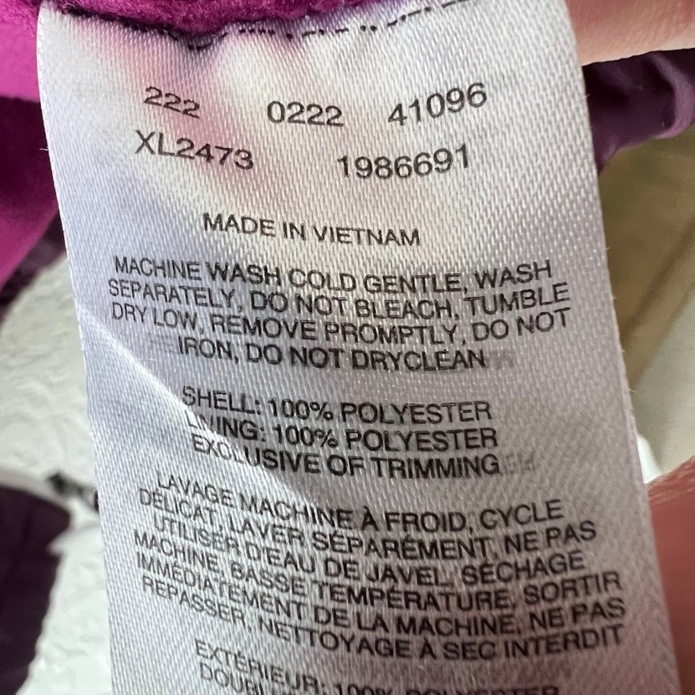 Columbia Womens Purple Fleece Lined Hooded Windbreaker Jacket XL‎ Magenta - Picture 7 of 8